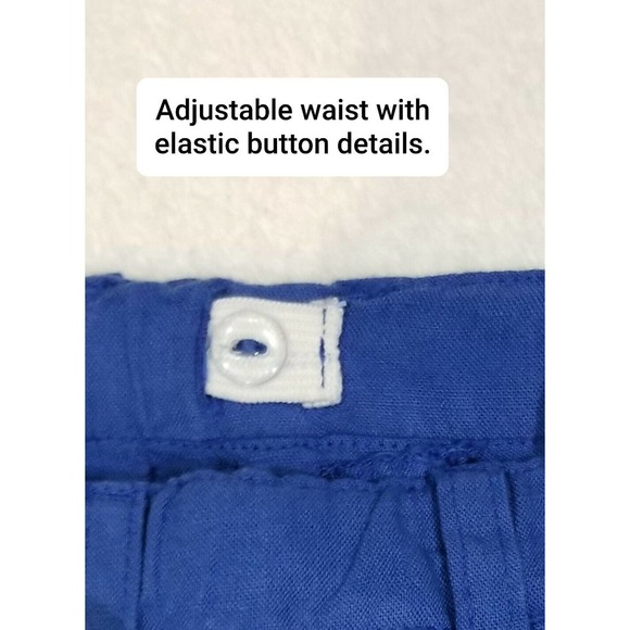 BABY BOY POPPY ROSE DENMARK EURO-BOUTIQUE MARLON SEA BLUE LINEN SHORTS $95 3M - Picture 3 of 7